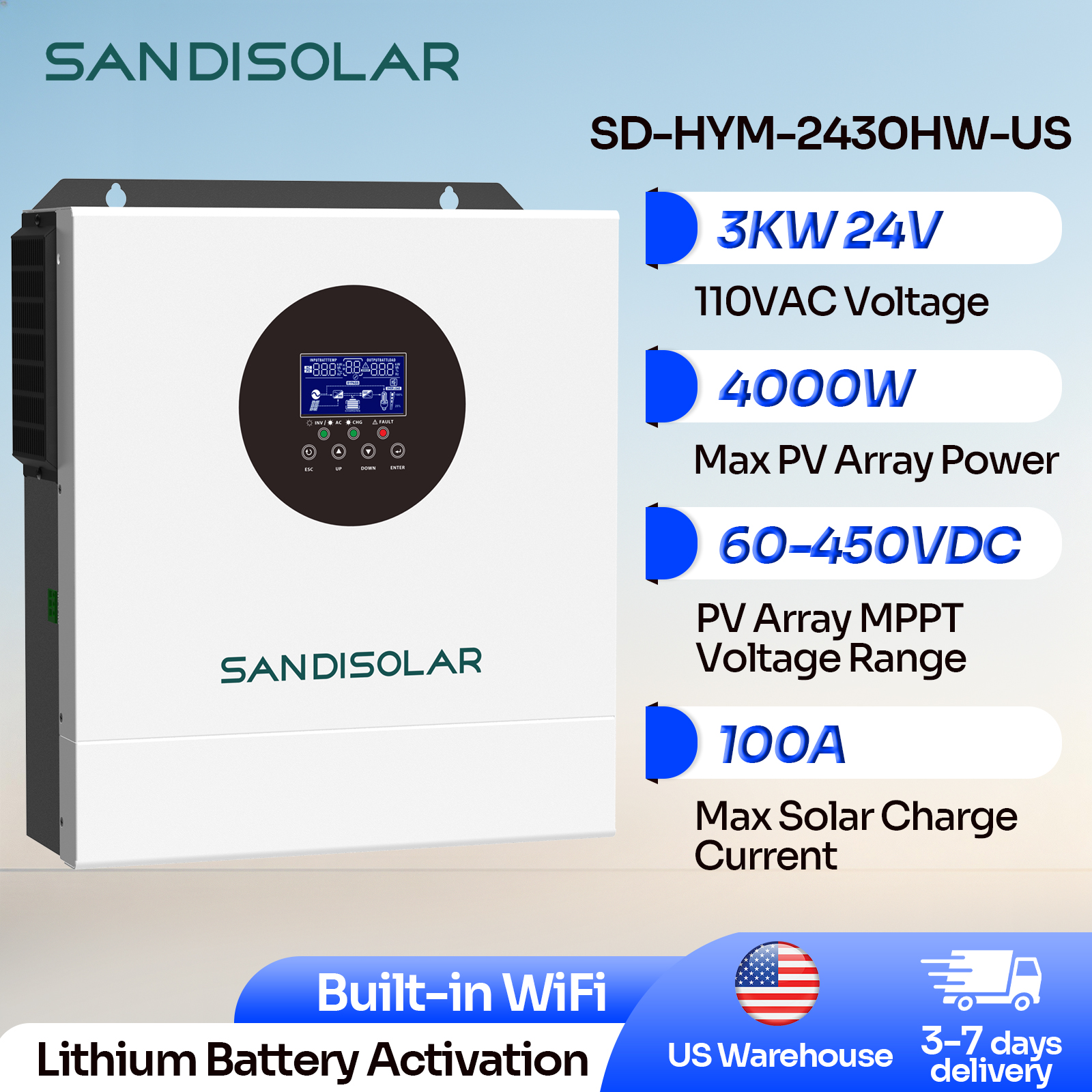SANDISOLAR 3KW Hybrid Solar In – обзор и цена Drone Solar Charger