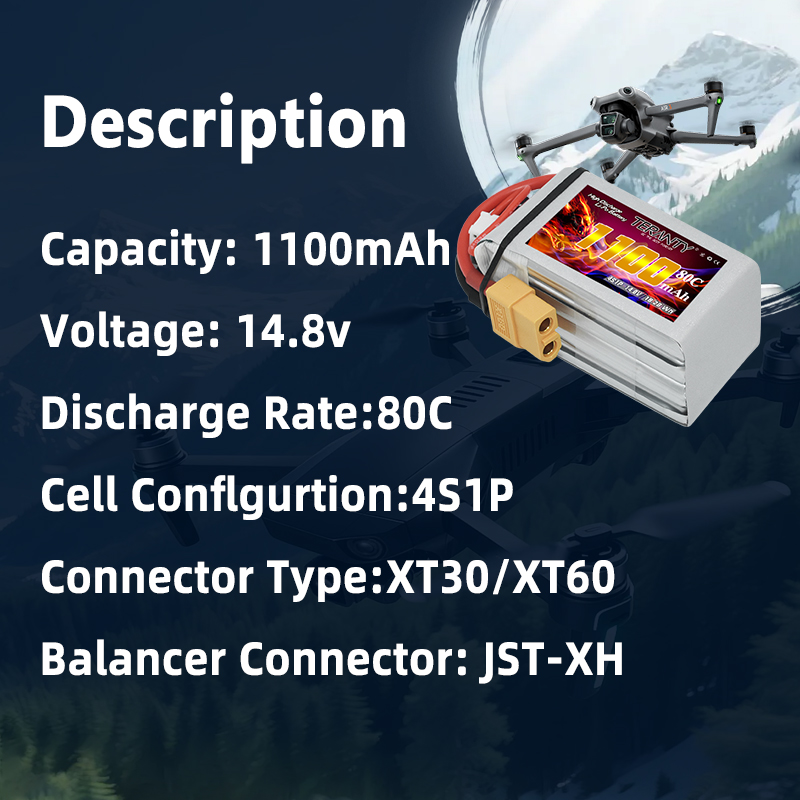 TERANTY 4S 1100mAh 80C/160C Li – обзор и цена Drone Power Bank